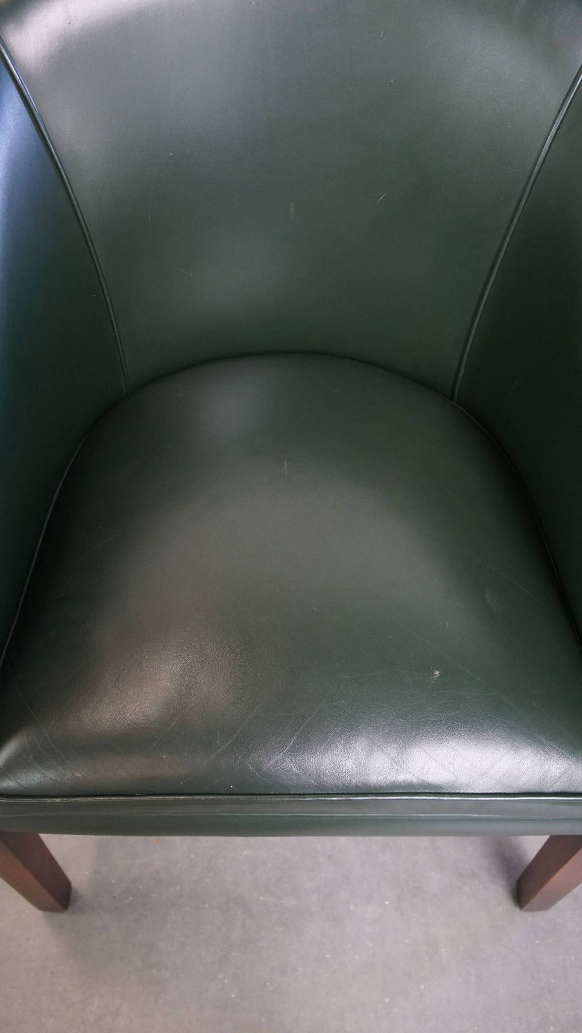 Green Cowhide Leather and Wooden Side/Dining/Desk Chair in English Style
