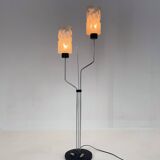 Lampadaire en chrome et verre des années 1970 par Lidokov, étiqueté, Tchécoslovaquie