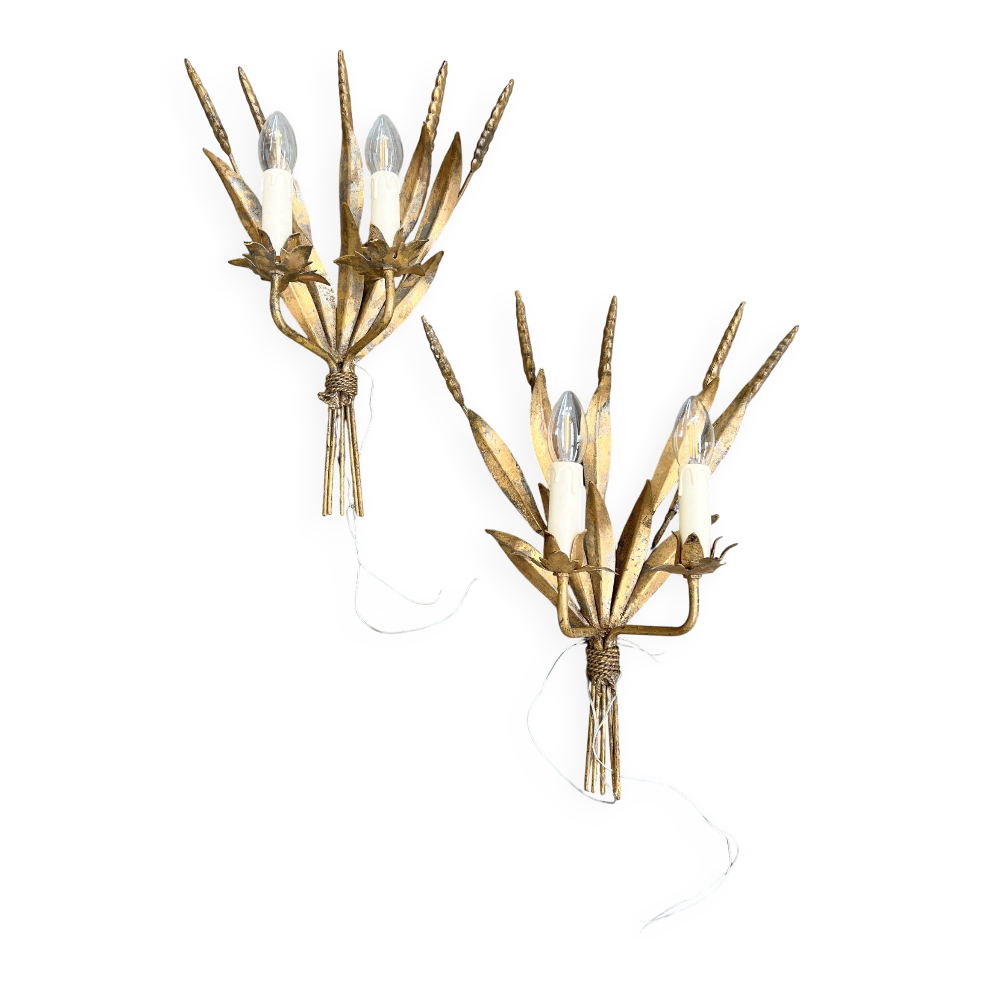 Pair of Wall Lights "Wheat Sheaf"