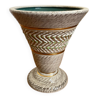 Ceramic vase signed Breugnot