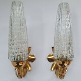 Pair of antique gilded wall sconces