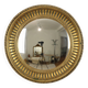 Large Round Wooden Butler Mirror Convex Mirror Witch's Eye Gold