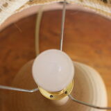 Small 1960s lamp in stoneware with a dark brown enamelled medallion.