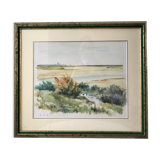 Watercolor signed Les Saintes Maries, Camargues