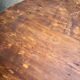 Round wooden farmhouse table