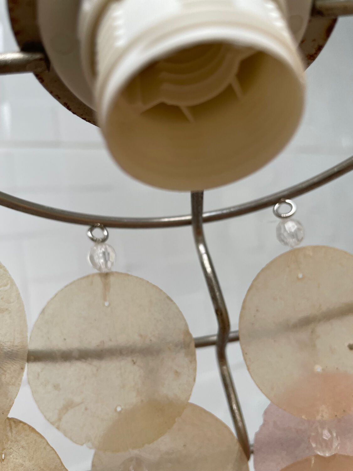 Mother-of-pearl tassel chandelier