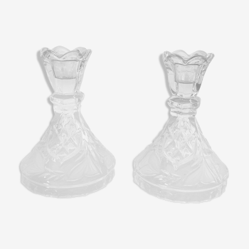 Pair of crystal candlesticks