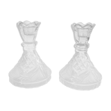 Paire de bougeoirs en cristal