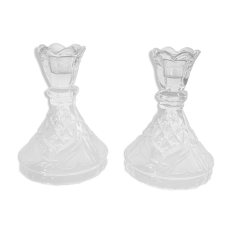 Pair of crystal candlesticks