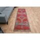1970s Turkish Oushak Handmade Wool Cotton Red Runner Rug 83x272