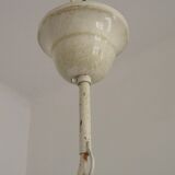 5-light earthenware chandelier with fleur-de-lis and scrolled leaves 4867