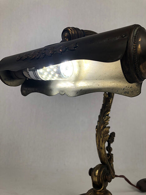 Bronze and copper articulated desk lamp circa 1900