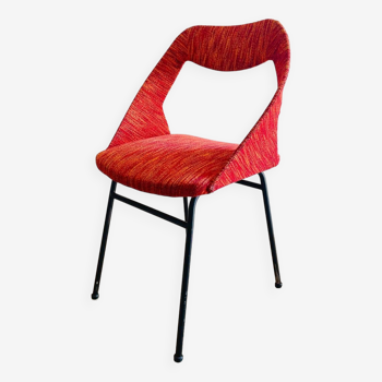 Magnifique Chaise Fauteuil Louis Paolozzi édition ZOL 1955 Rouge