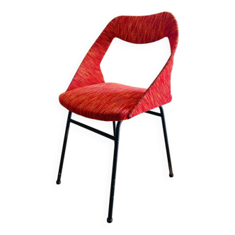 Magnifique Chaise Fauteuil Louis Paolozzi édition ZOL 1955 Rouge