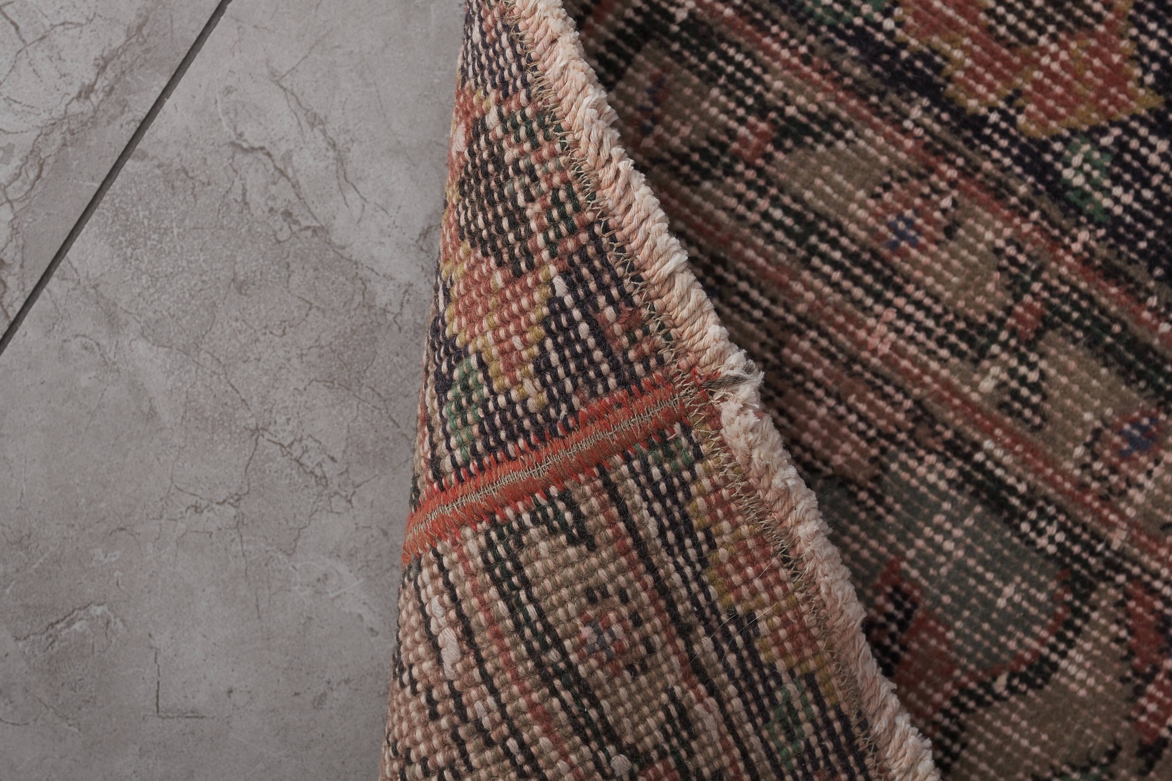 Vintage Turkish Oushak Handwoven Rug 68x361 cm