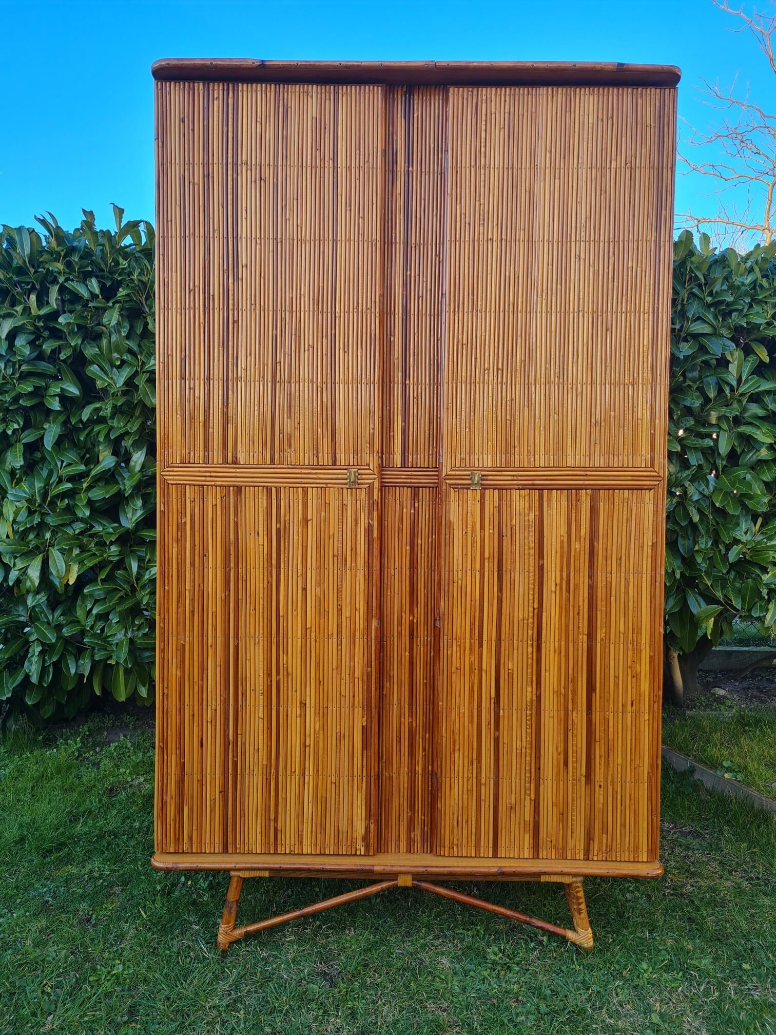 Rattan marquetry cabinet
