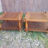 Pair of low wooden bedside tables