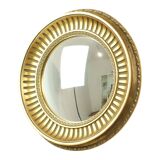 Large Round Wooden Butler Mirror Convex Mirror Witches Eye Gold