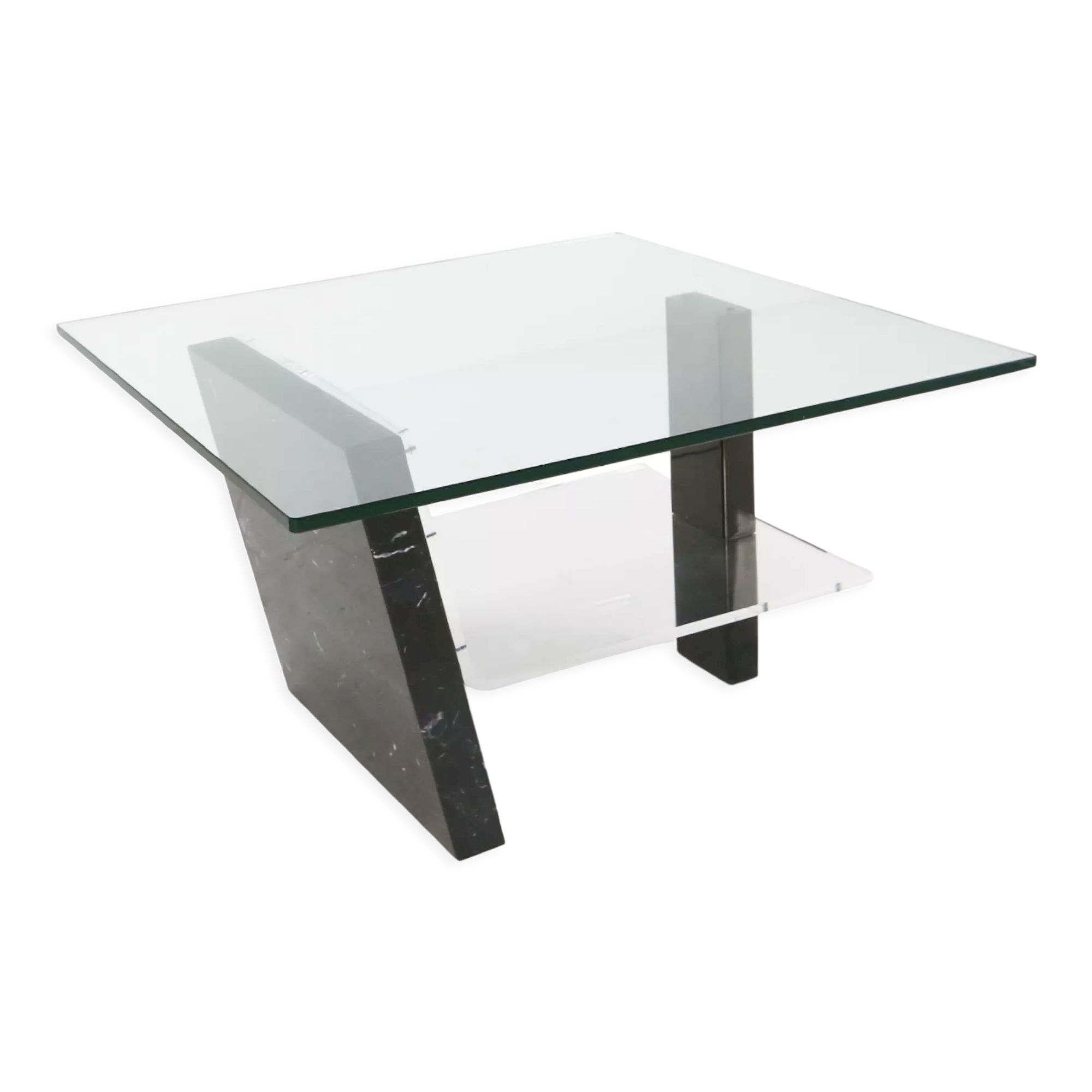 Italian marble and glass coffee table Ca.1970