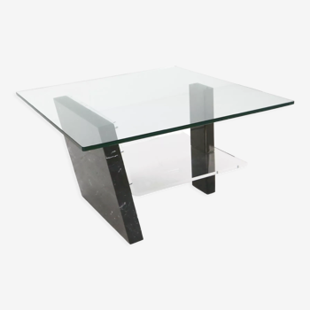 Italian marble and glass coffee table Ca.1970