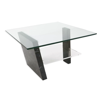 Italian marble and glass coffee table Ca.1970