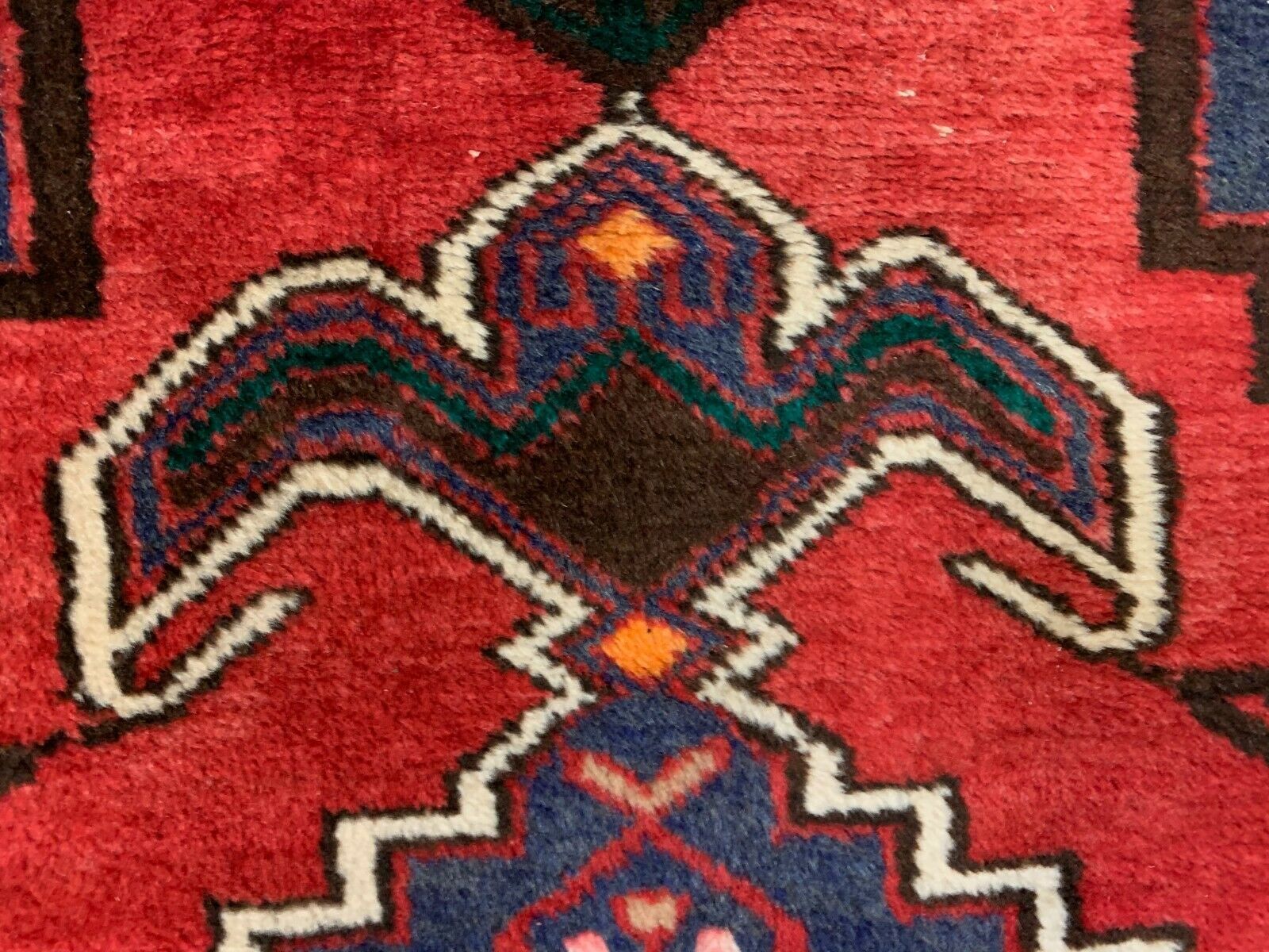 Vintage Tribal Rug 205x137 cm Wool Oriental Hand Made Rug Red, Navy