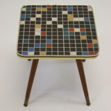 Vintage side table with mosaic tile top 4 sides