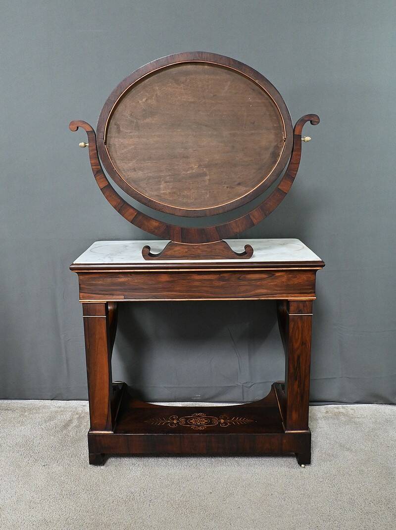 Coiffeuse en Palissandre et Marqueterie, époque Charles X – Début XIXe