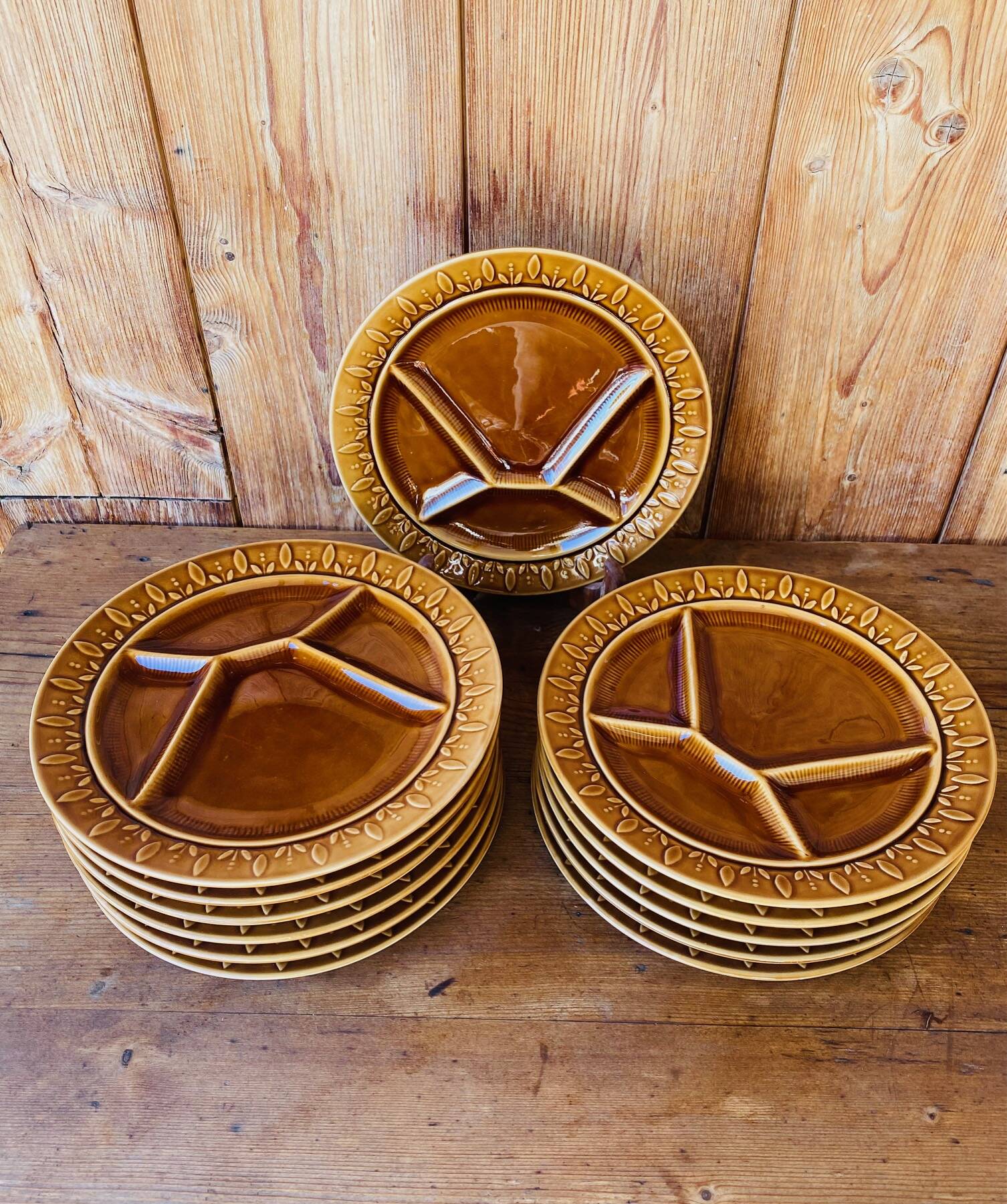 12 vintage fondue plates Sarreguemines France