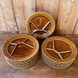12 vintage fondue plates Sarreguemines France