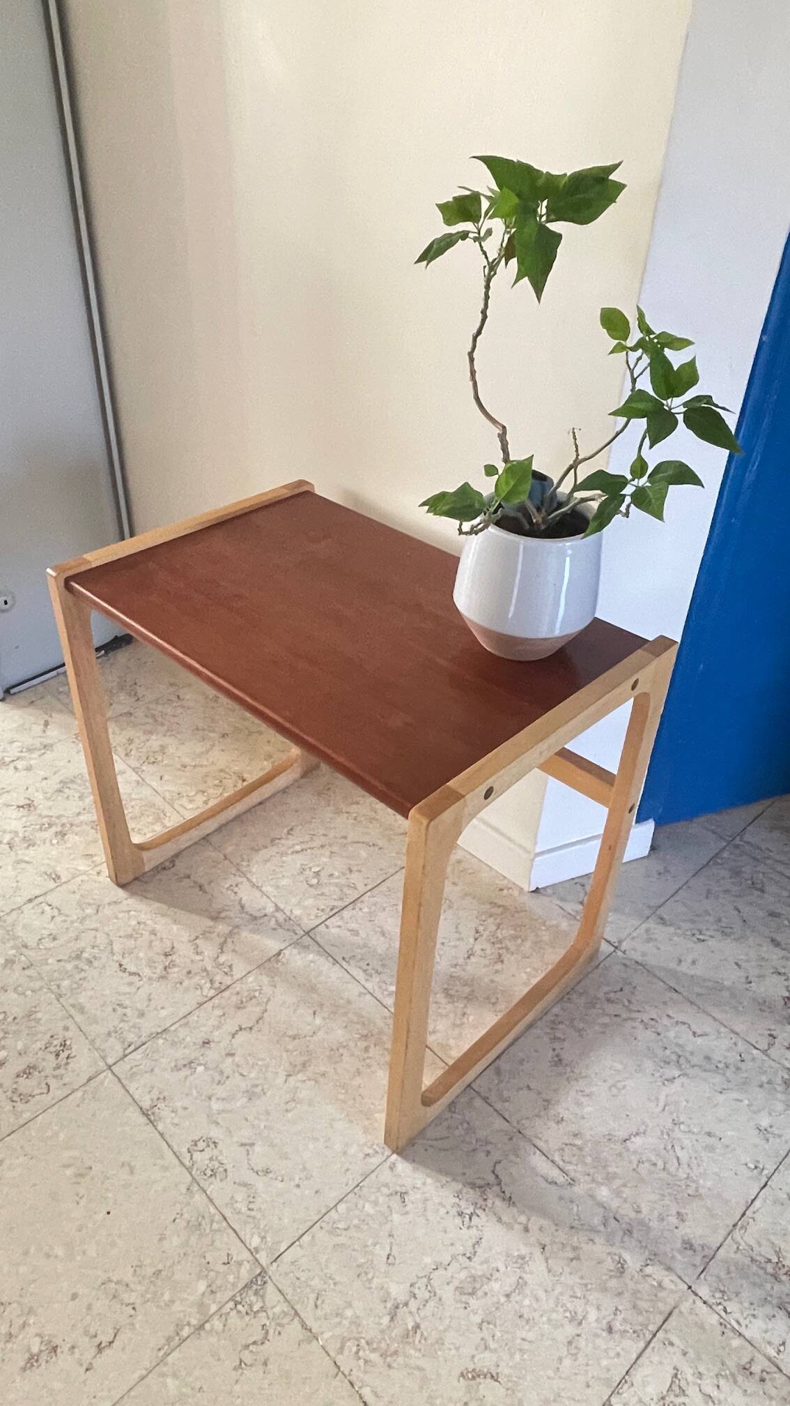 Table basse bois exotique vintage