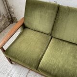 Scandinavian teak bench bed 140