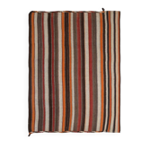 6x8 Brown Red Striped Vintage Kilim Rug, 195x259Cm