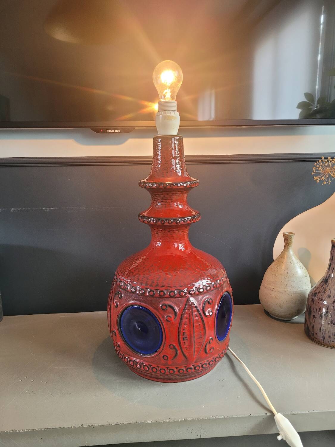 Large lamp base West Germany double lighting