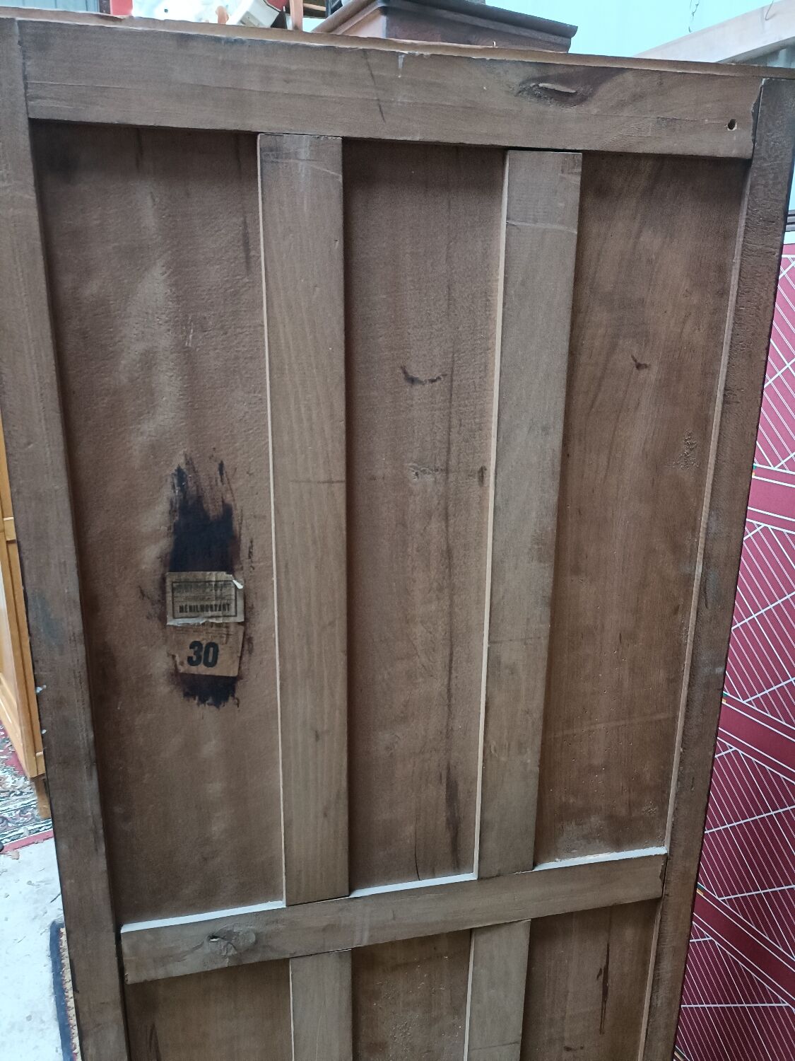 Old showcase, glass door and 4 shelves