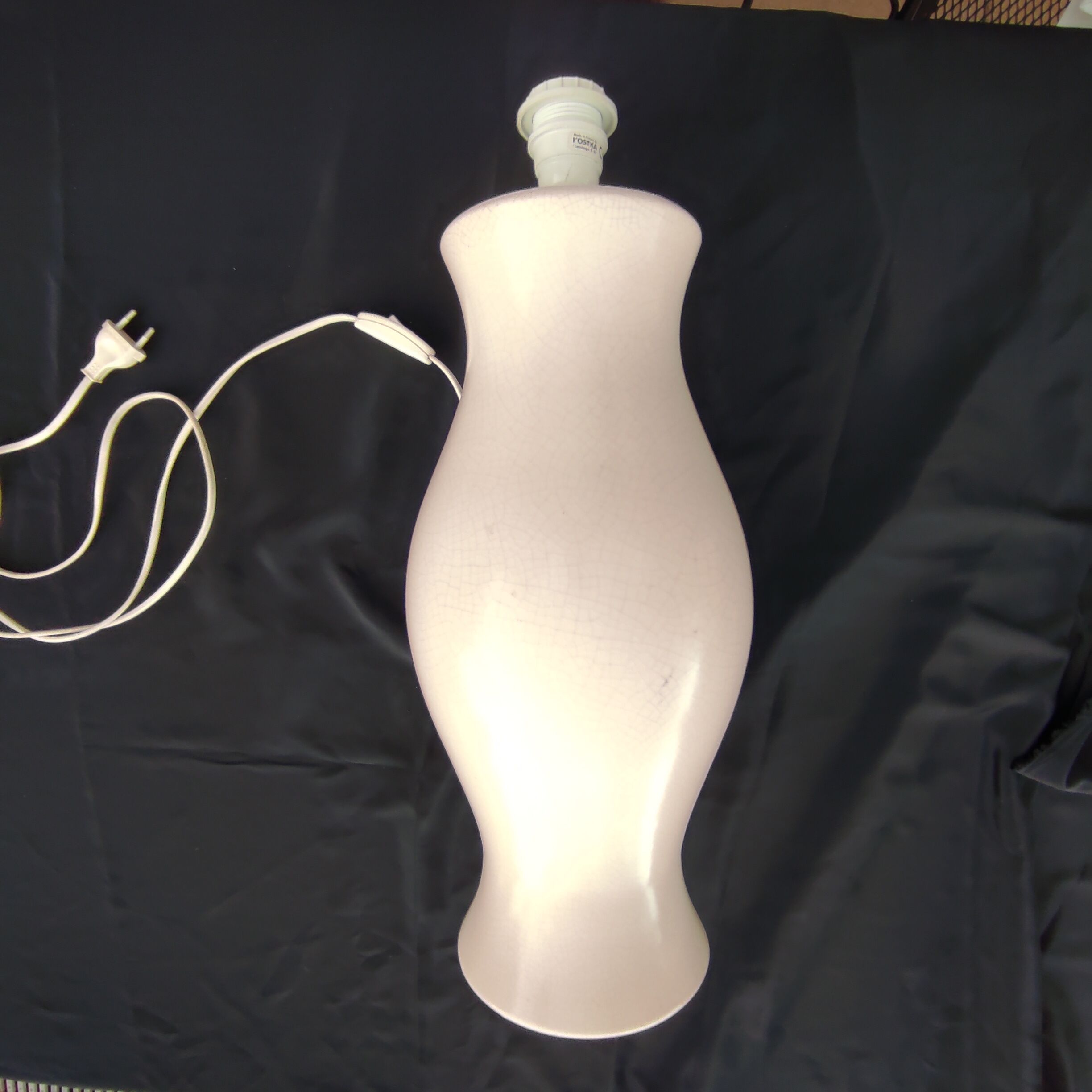 Vintage Kostka table lamp in cracked ceramic without lampshade, France 1960-1970