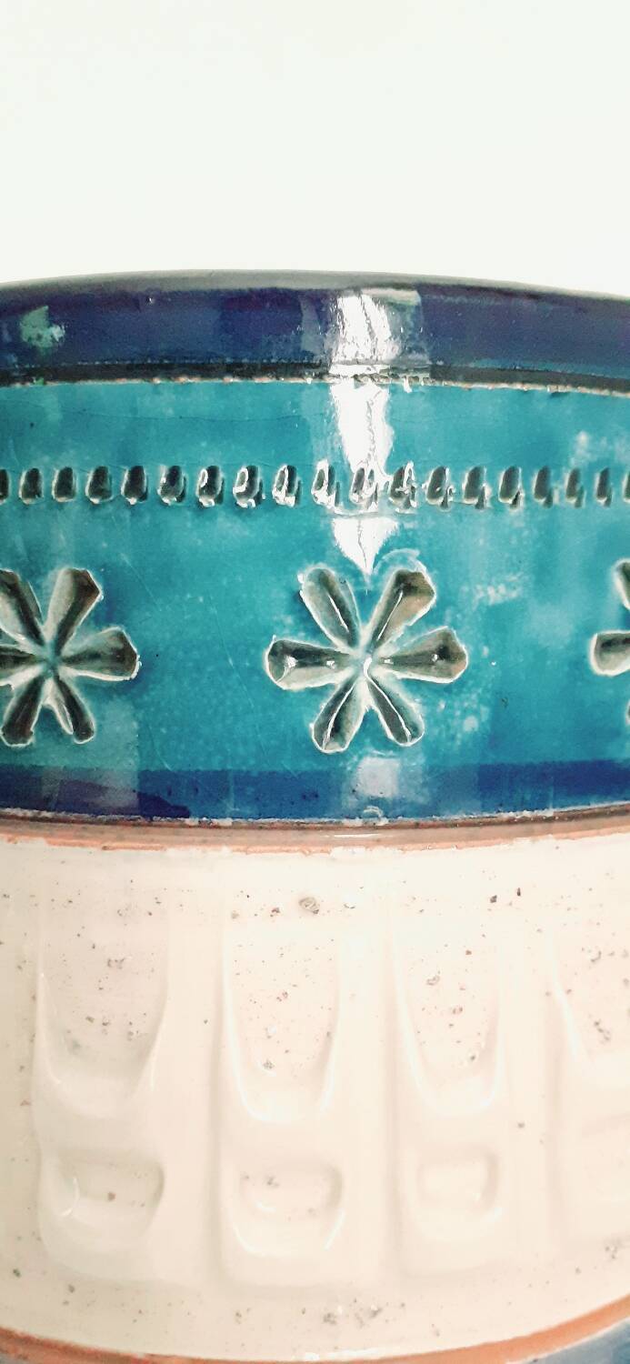 Ceramic roller vase, Italy 1970