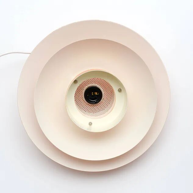 Orange Scandinavian lamp, 1970s