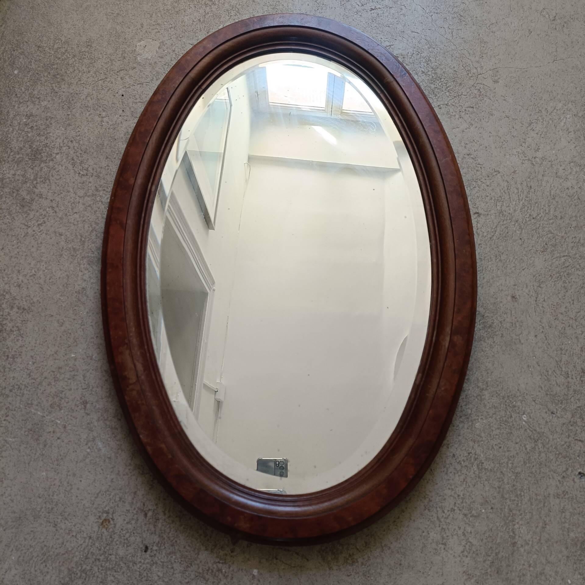 Miroir ovale biseauté Art Déco