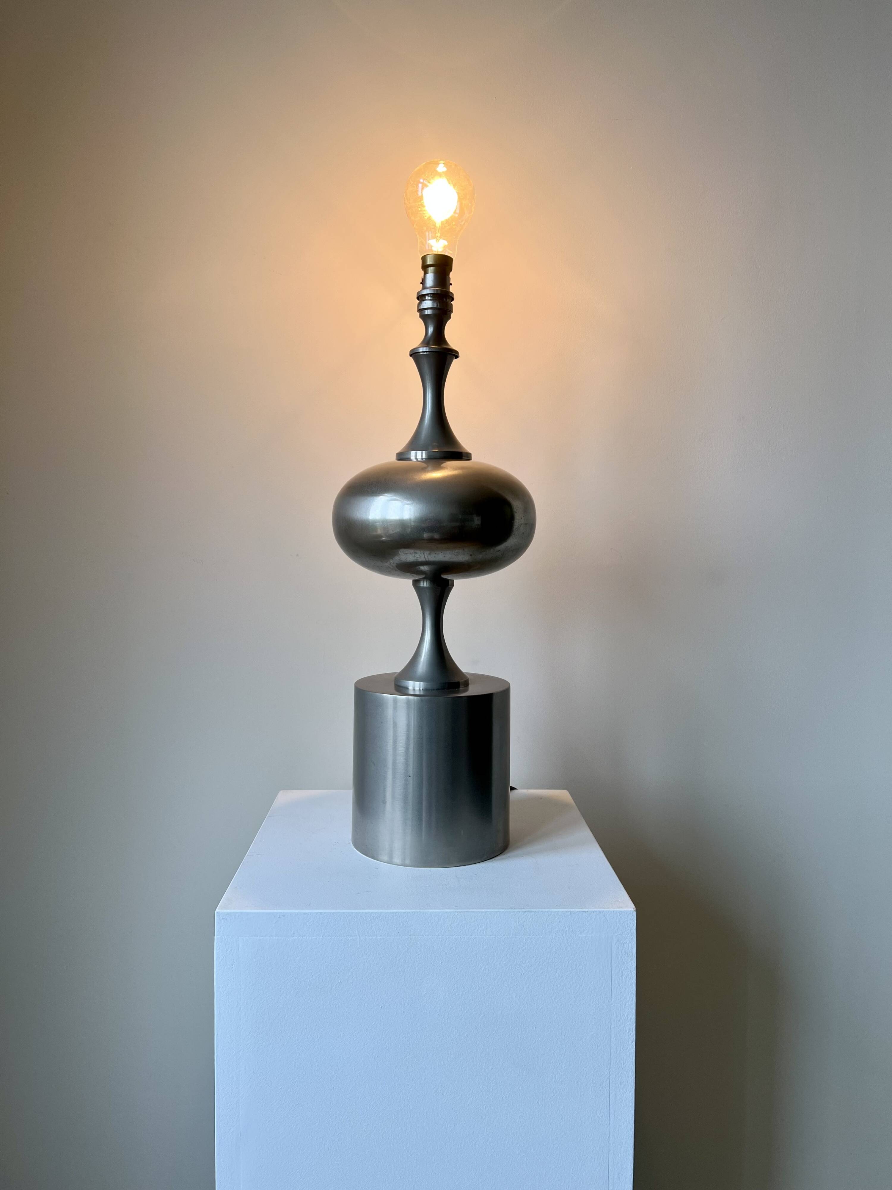 Large sculptural table lamp, Philippe Barbier style. France 1960-70s