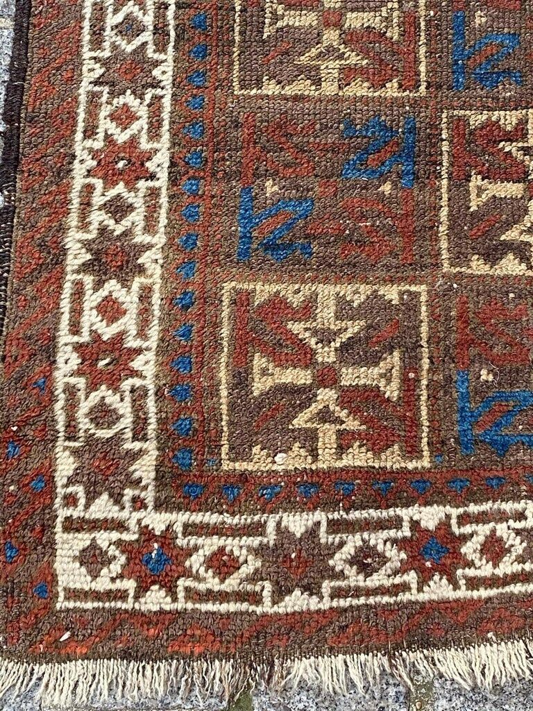 Ancient tribal baloch carpet 148x78 cm