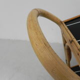 Bamboo serving trolley on castors