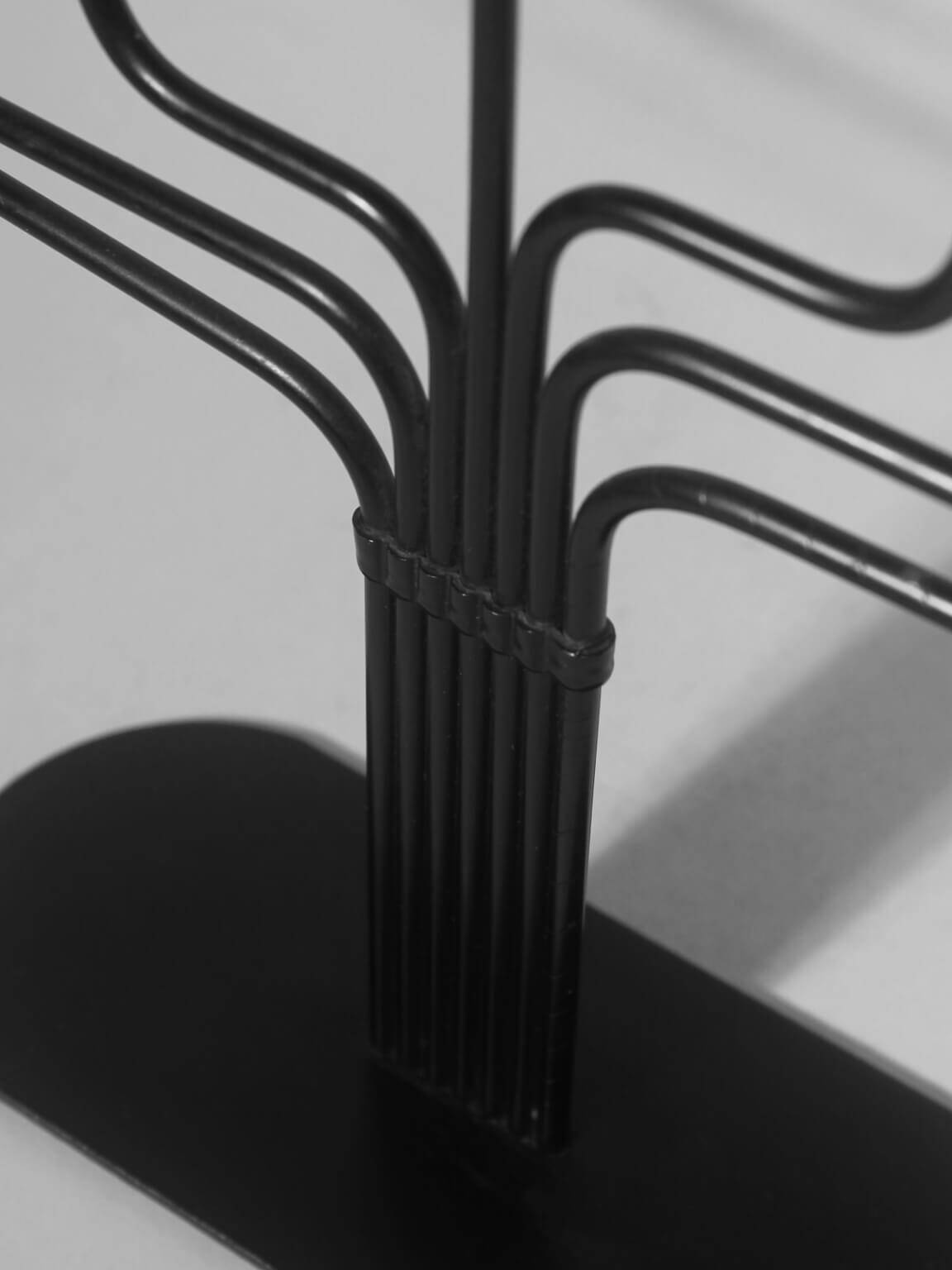 Gunnar Ander Black Metal And Copper Candelabra, For Ystad Metall, 1960s