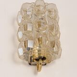 Large amber wall lamp in bubble glass by Helena Tynell, Limburg, Germany.