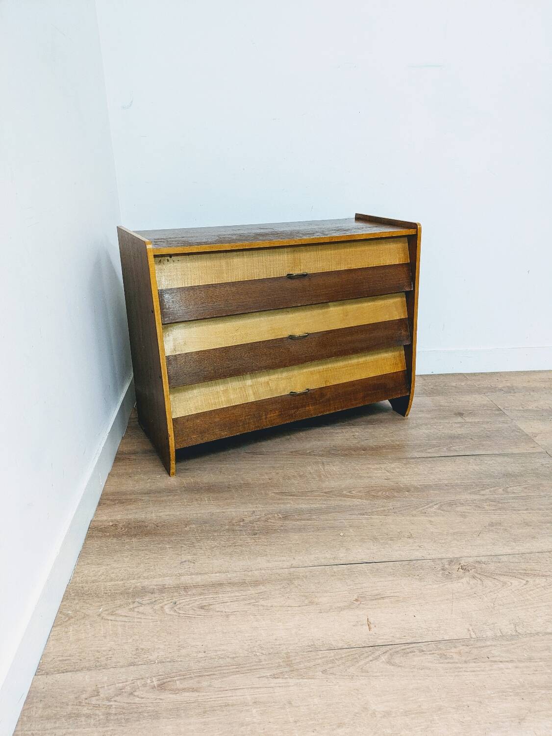 Vintage Scandinavian wooden shoe cabinet