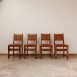 Set of four french deco dining chairs