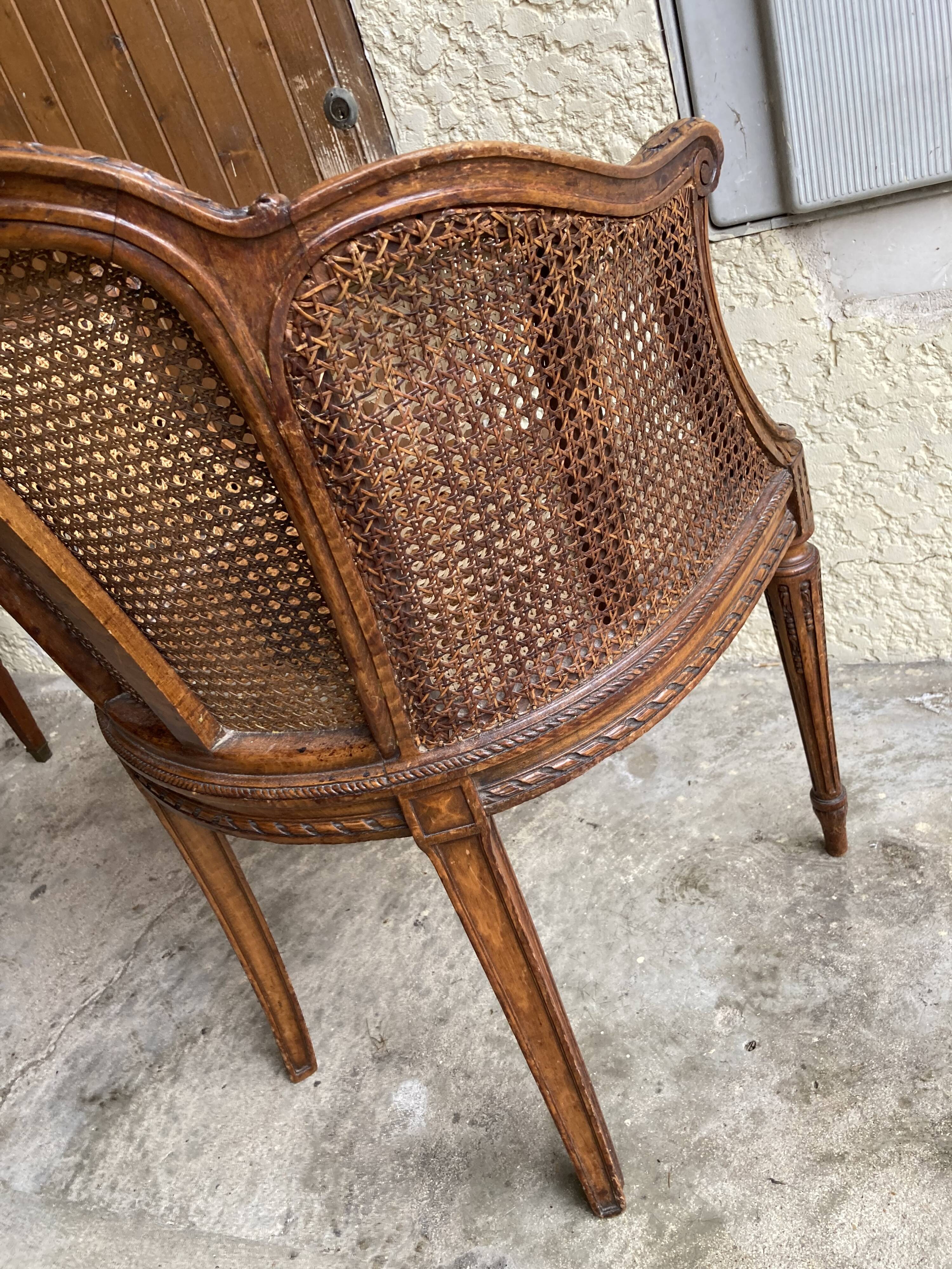 Caned office chair, mid-18th century