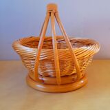 Rattan cut fruit basket 60s