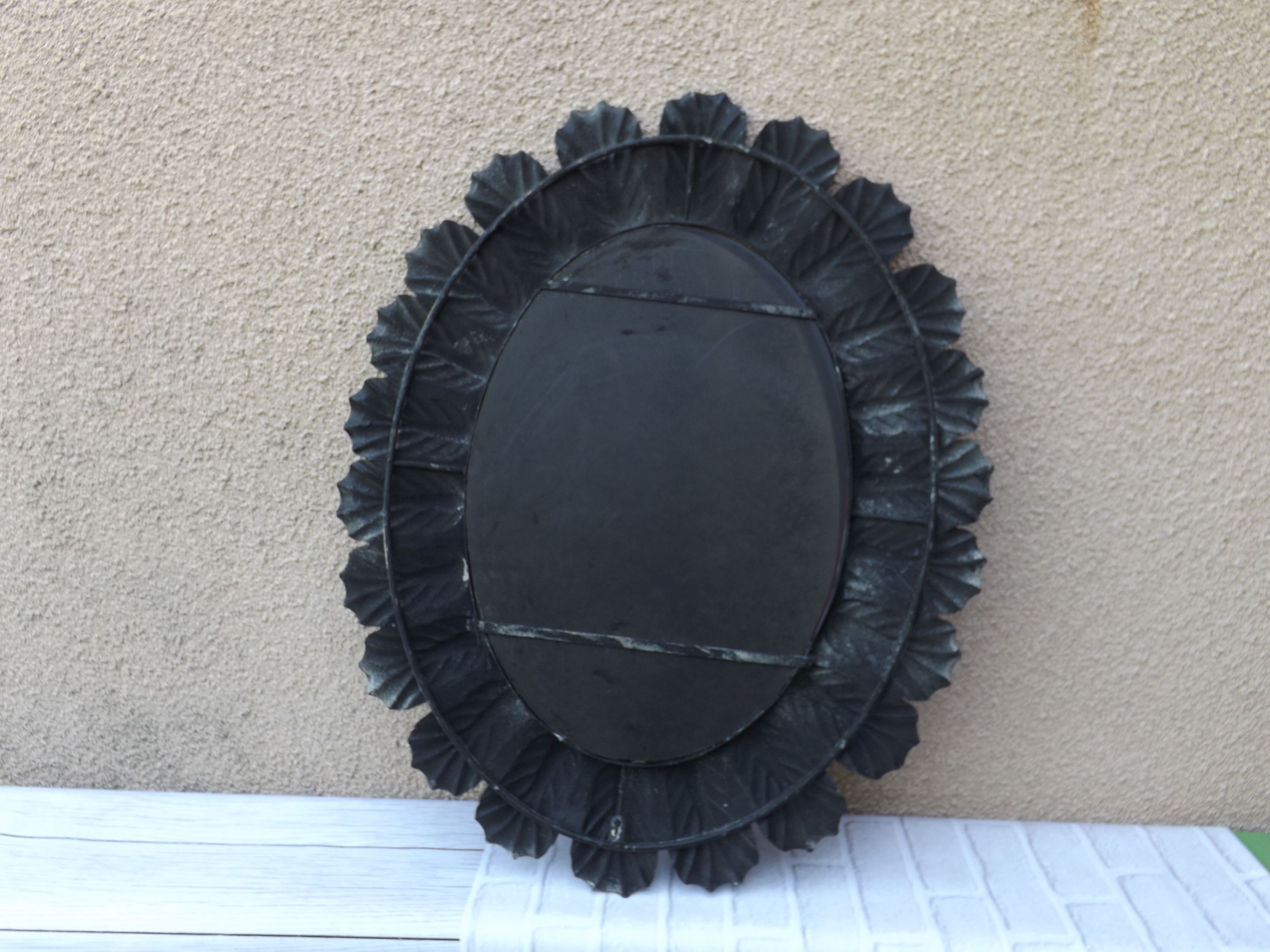 Mirror wrought iron old oval 92 cm x 72 cm