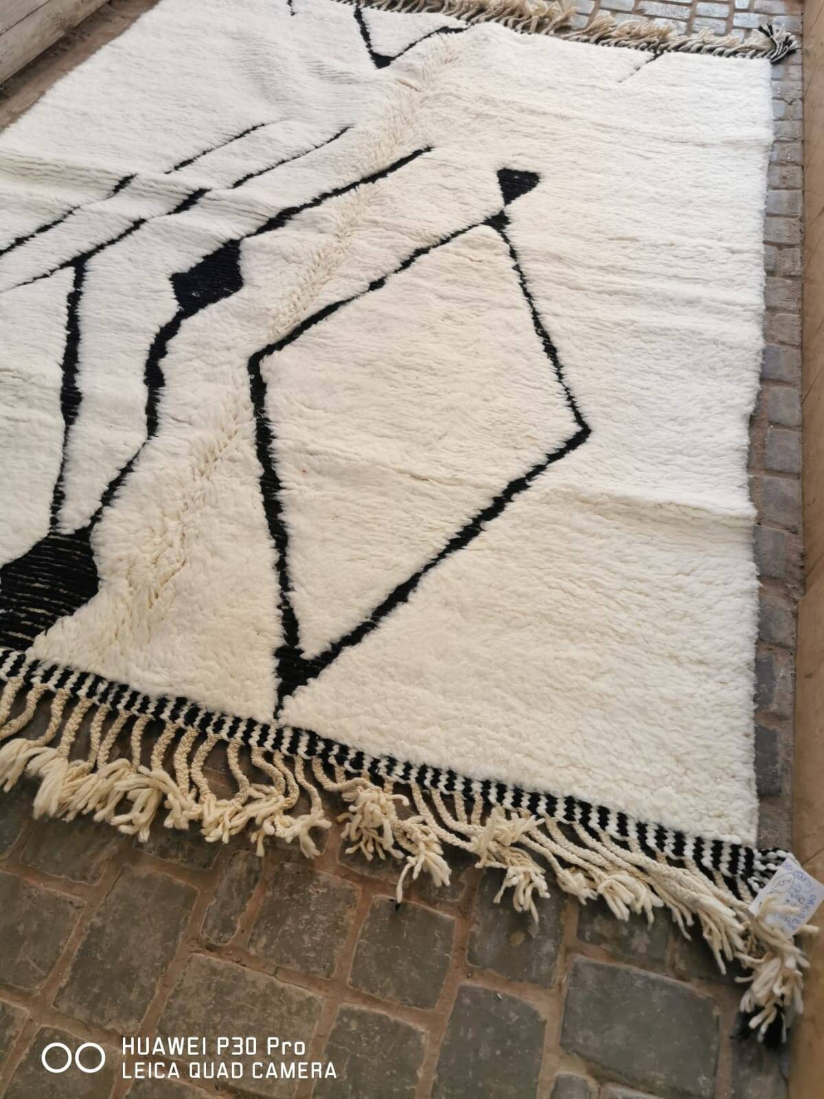 Tapis Berbère Blanc « Diamant d'Atlas » 3*2m
